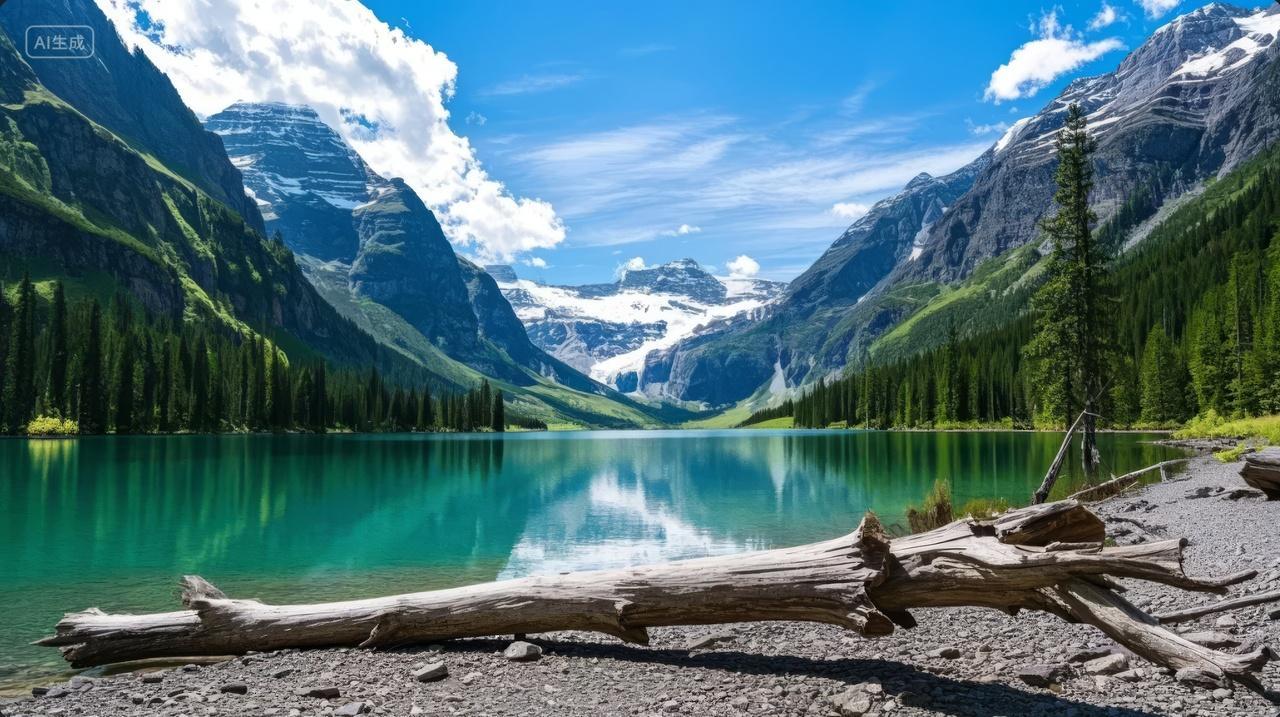 夏至节气加拿大班夫国家公园露易丝湖背景