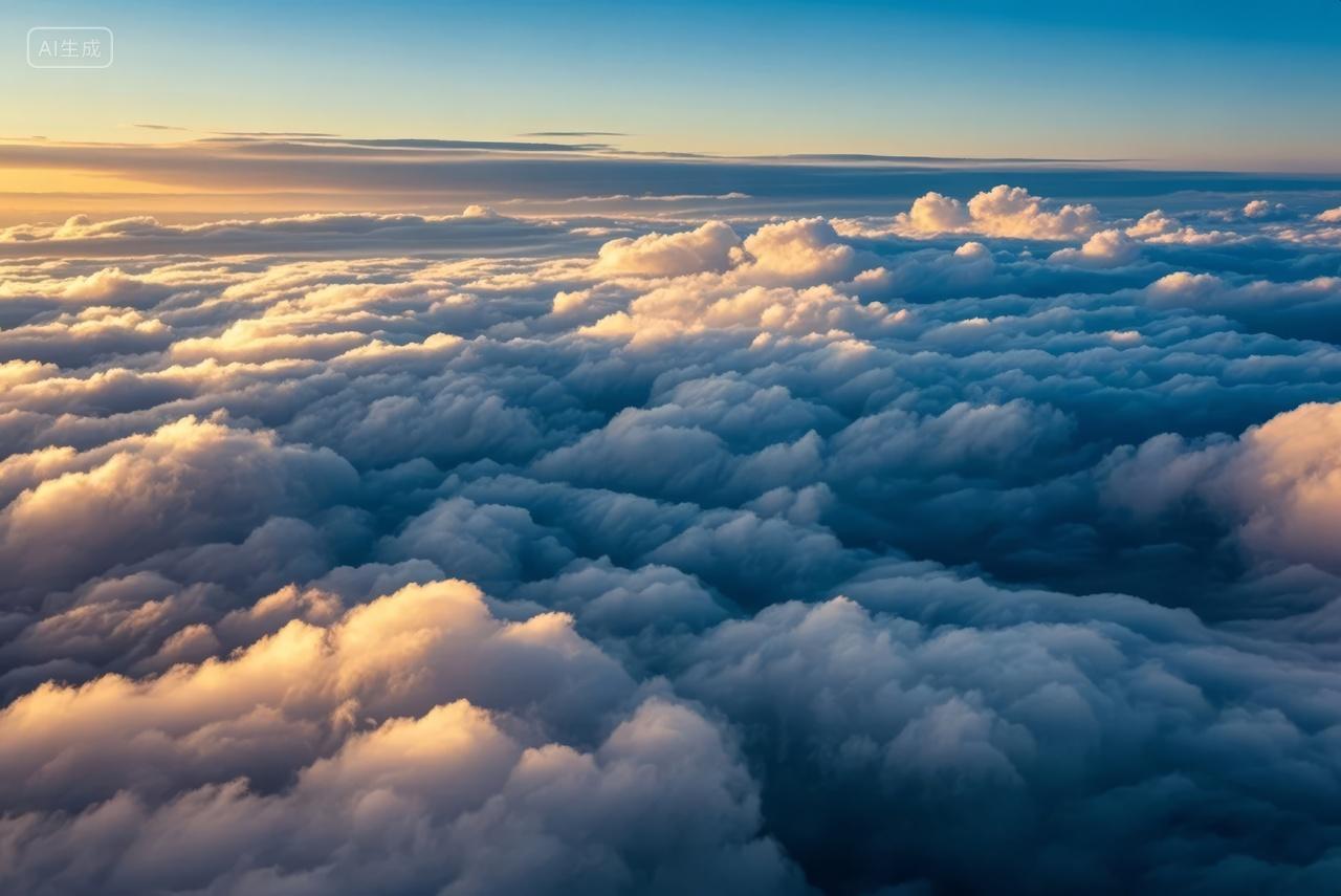 天空云海之上航拍壮丽自然风光背景图