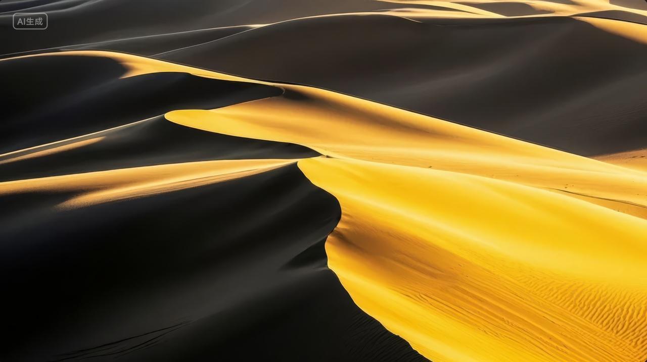 大暑处暑节气沙漠沙丘日落金色自然风光背景