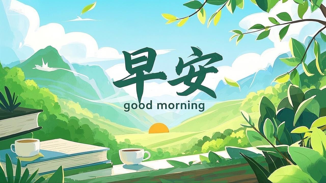 早安自然风光插画