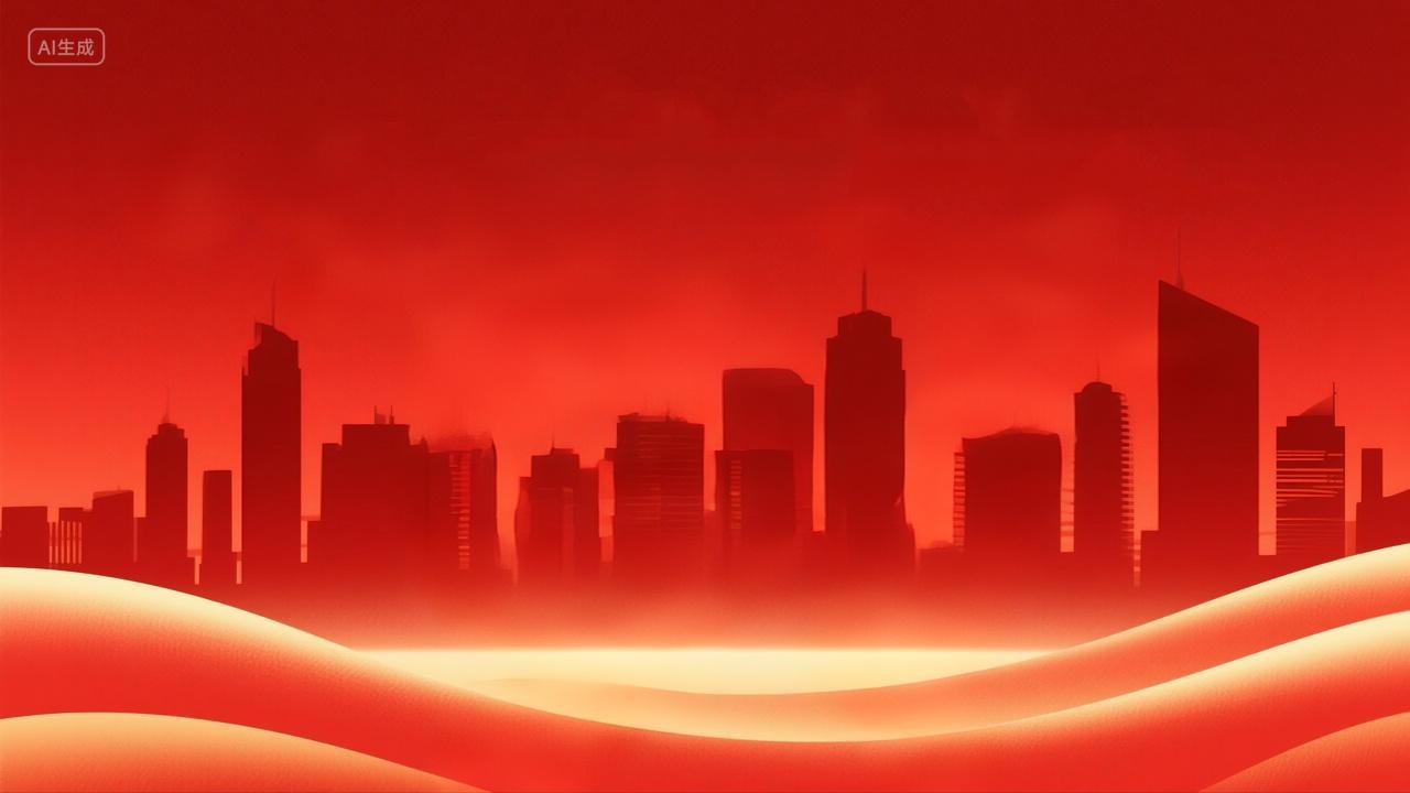 红色大气简约背景工作总结年终总结