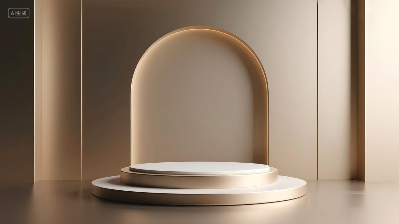 金色香槟金高贵奢华高档大气产品展示台模版