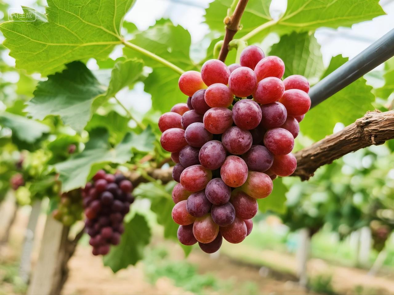 红提葡萄采摘园高清图