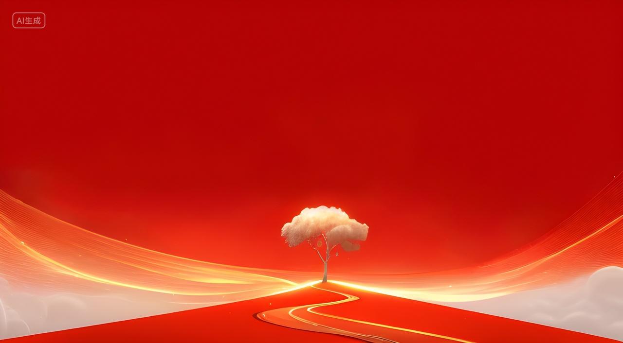 红金大气简约背景国庆节元旦节建党节