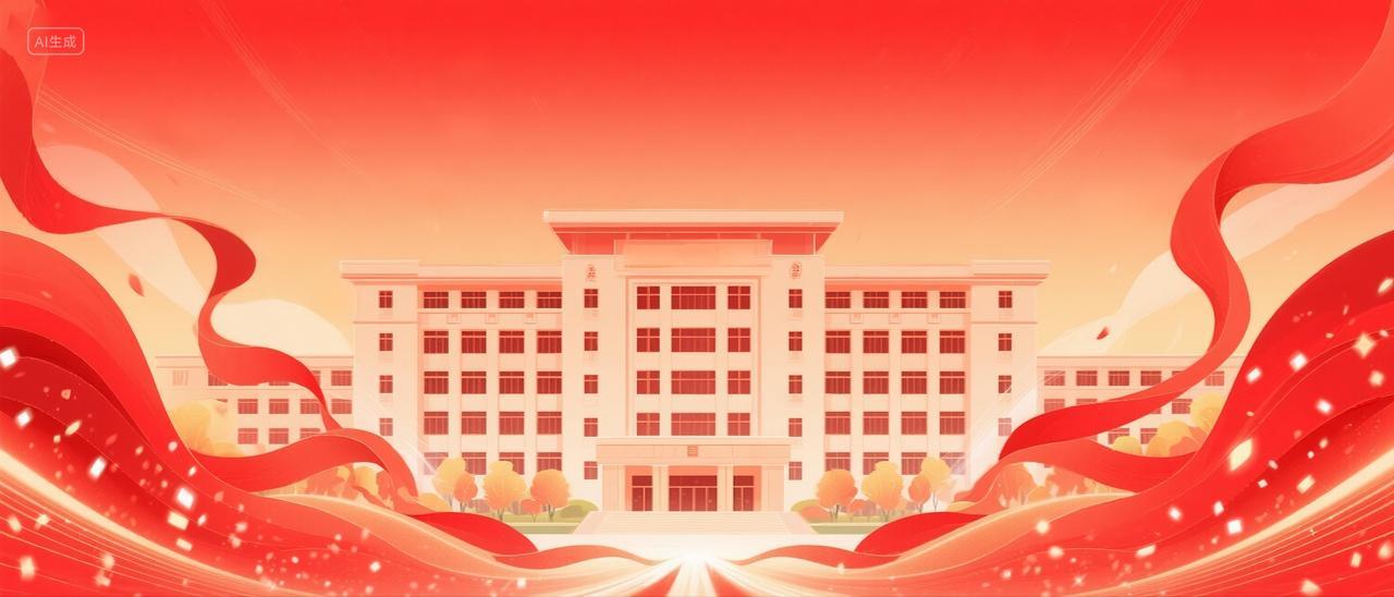 现代建筑庆典或宣传主题红色插画