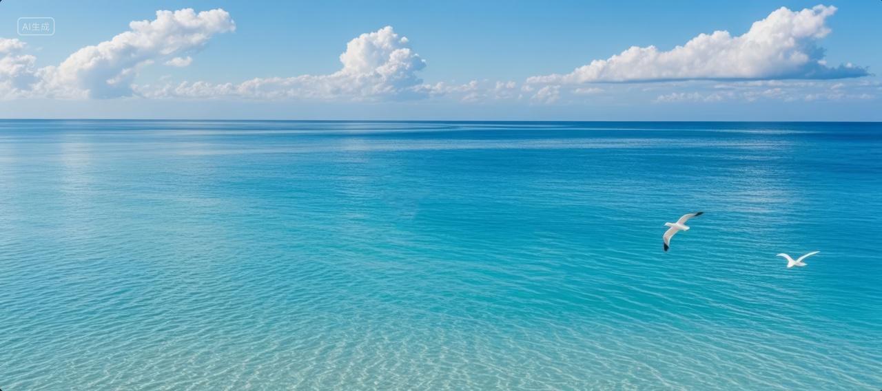 夏至节气海洋沙滩度假旅游背景清澈海水图