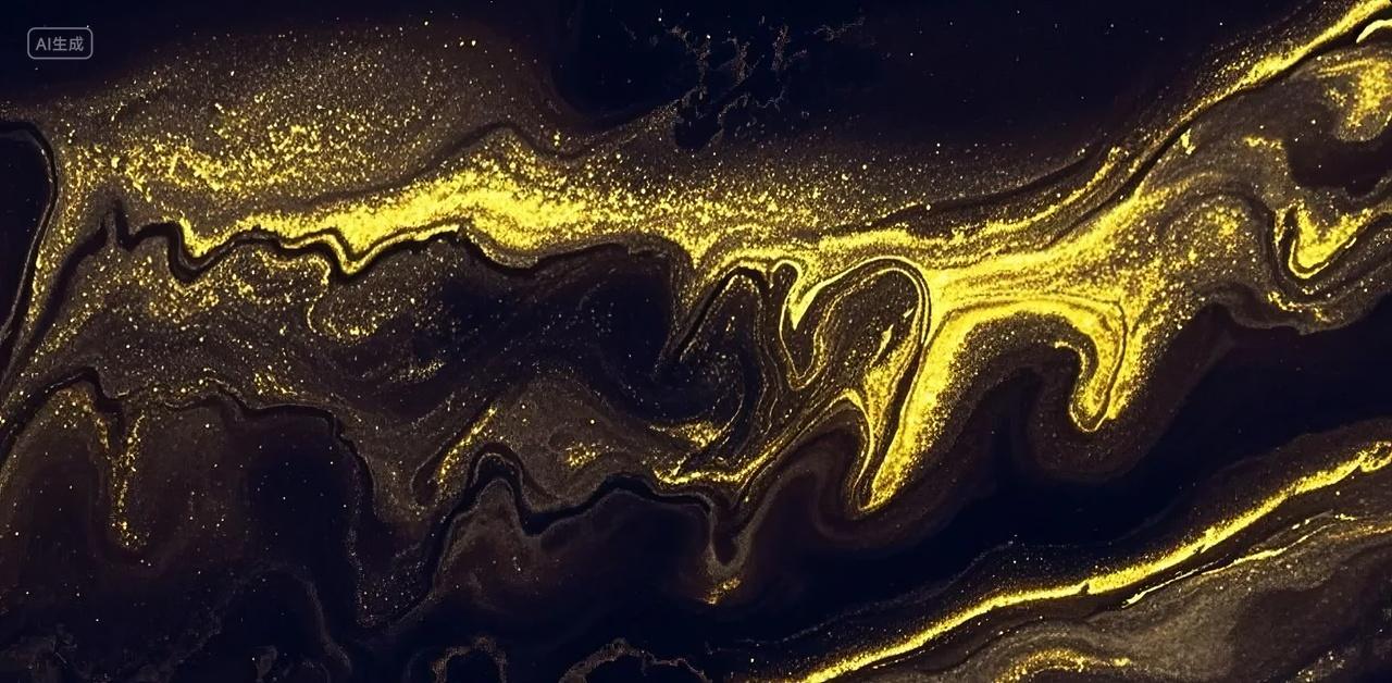 新年奢华金黑流体艺术抽象背景产品展示底图