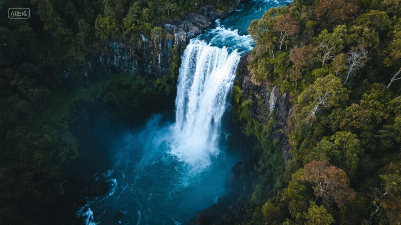 德天瀑布跨国瀑布夏季自然风光旅游背景