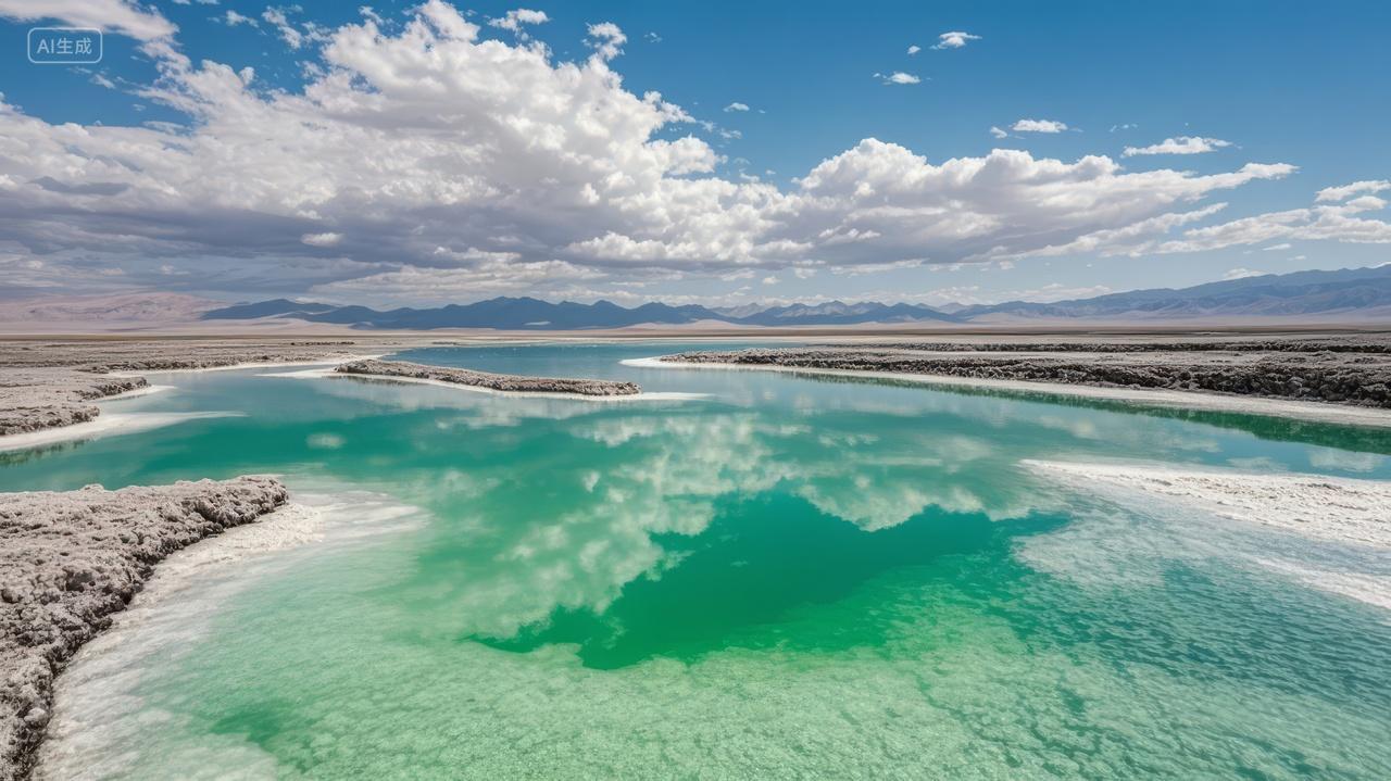 青海茶卡盐湖天空之镜旅游风光背景图