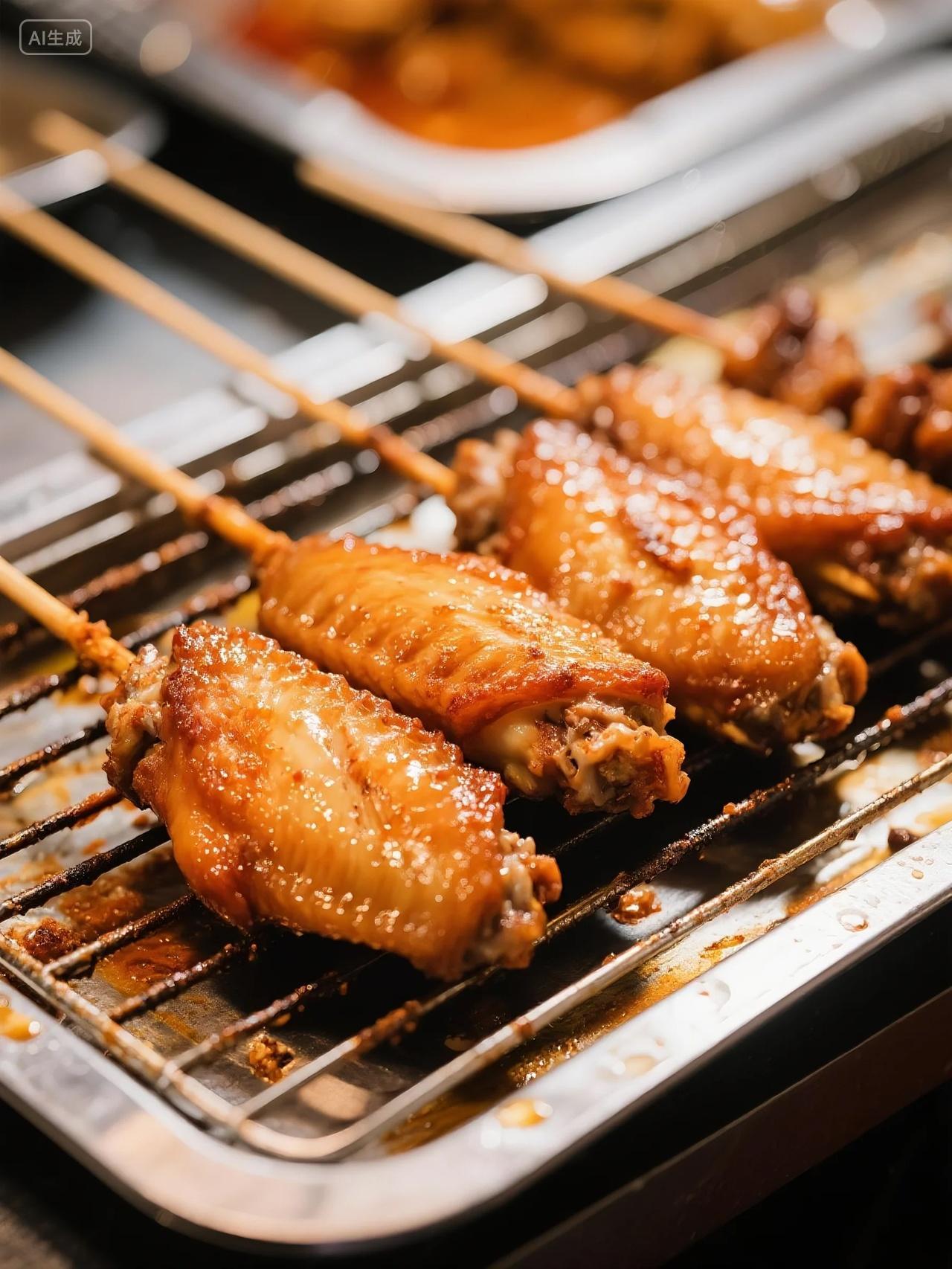 烧烤小吃鸡翅美食高清图