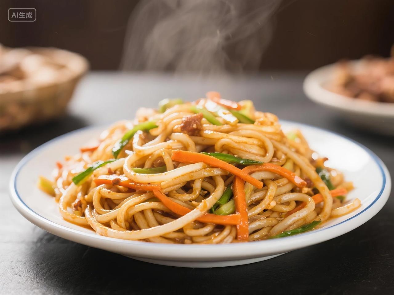 三丝炒米粉美食摄影