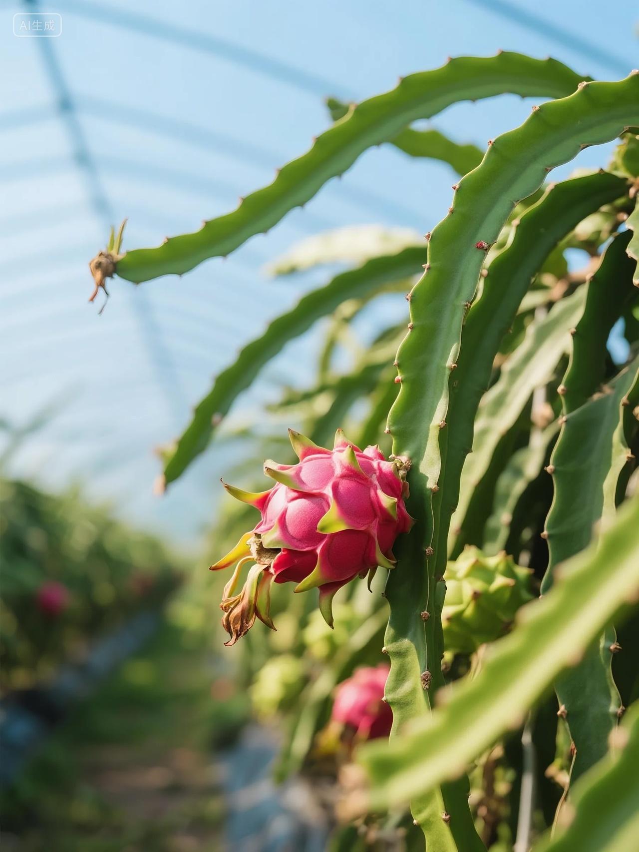 火龙果大棚种植地摄影