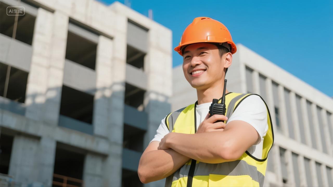 劳动节建筑工人工程师施工现场安全帽背景