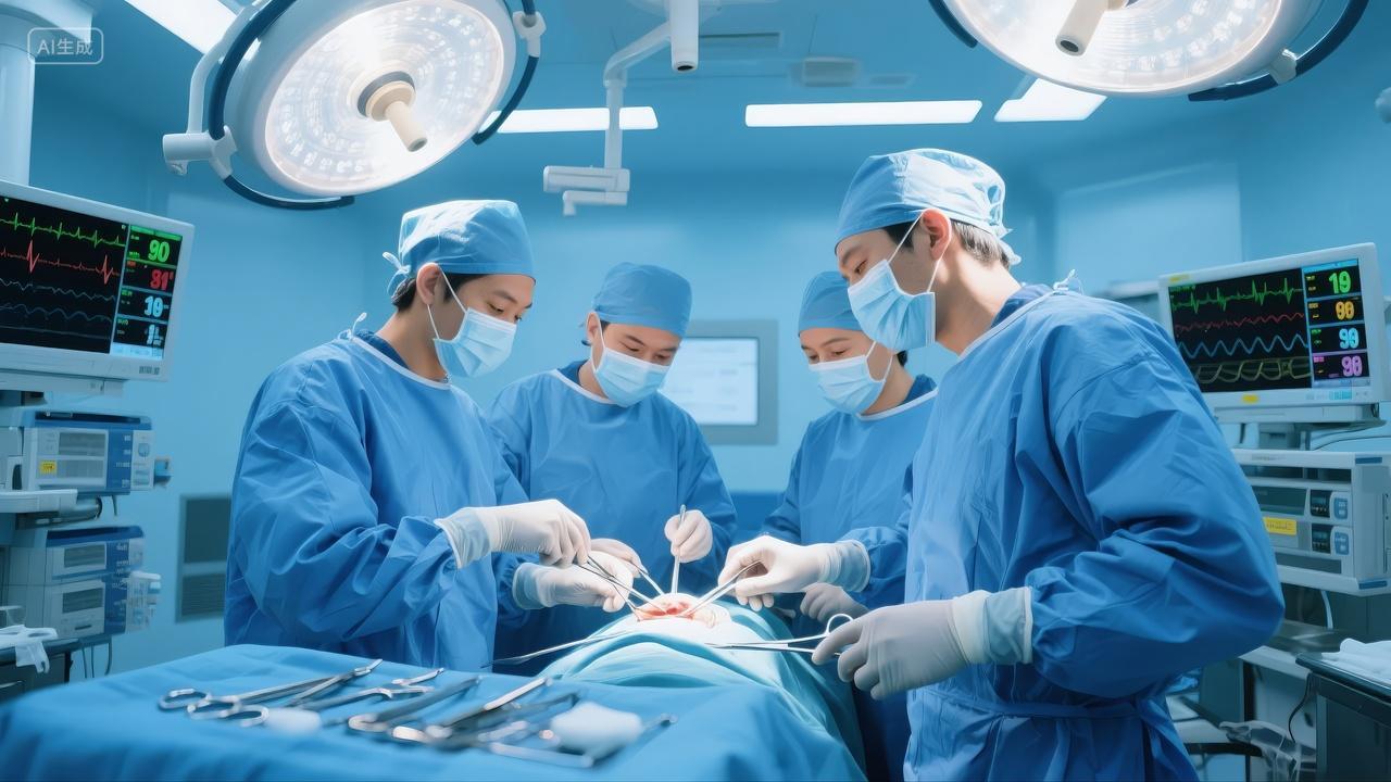 手术室医生团队外科手术医疗救治场景背景