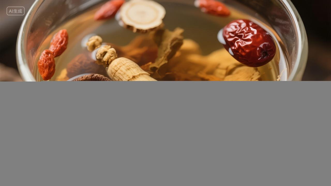 冬至节气养生汤红枣人参枸杞健康食疗背景