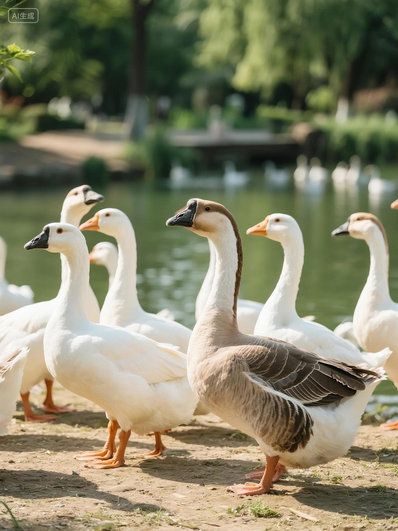 生态园鹅群图片