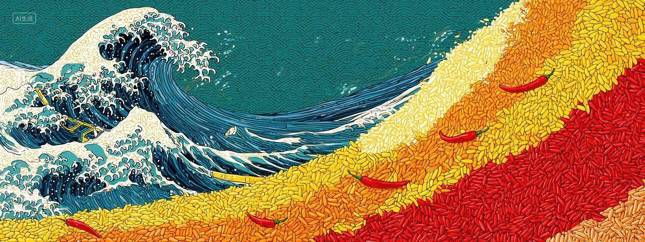 抽象创意粮食谷物辣椒美食二十四节气海报背景