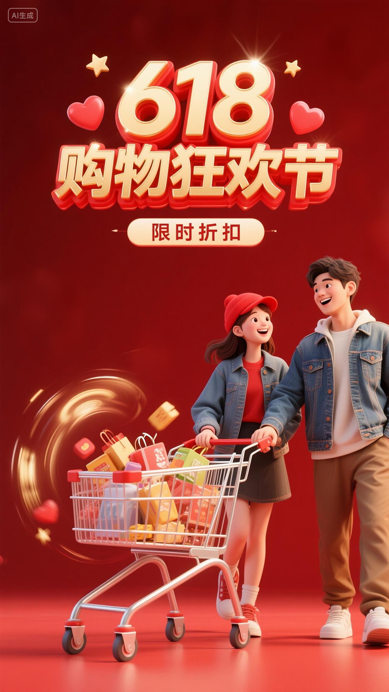 618狂欢节促销海报电商节