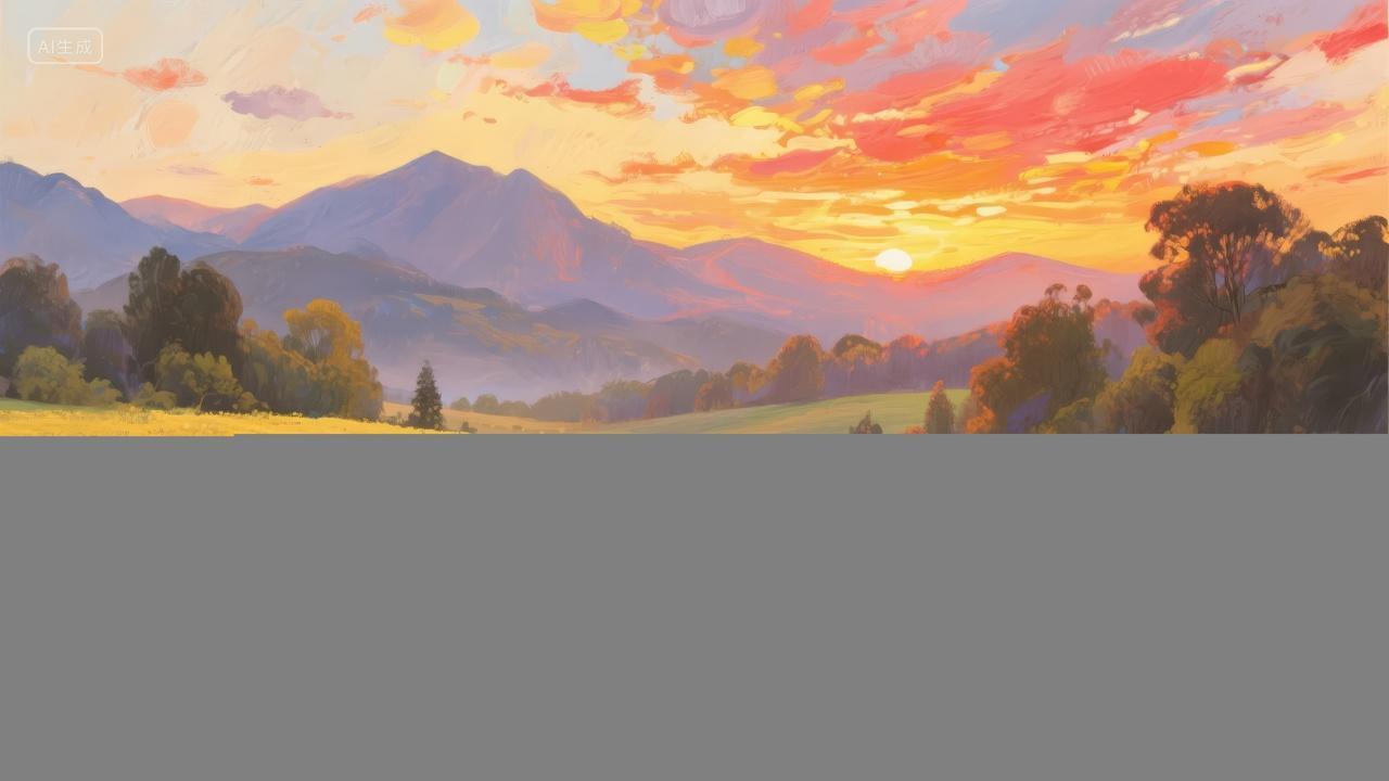 春分节气花海日落田园风光浪漫治愈插画背景