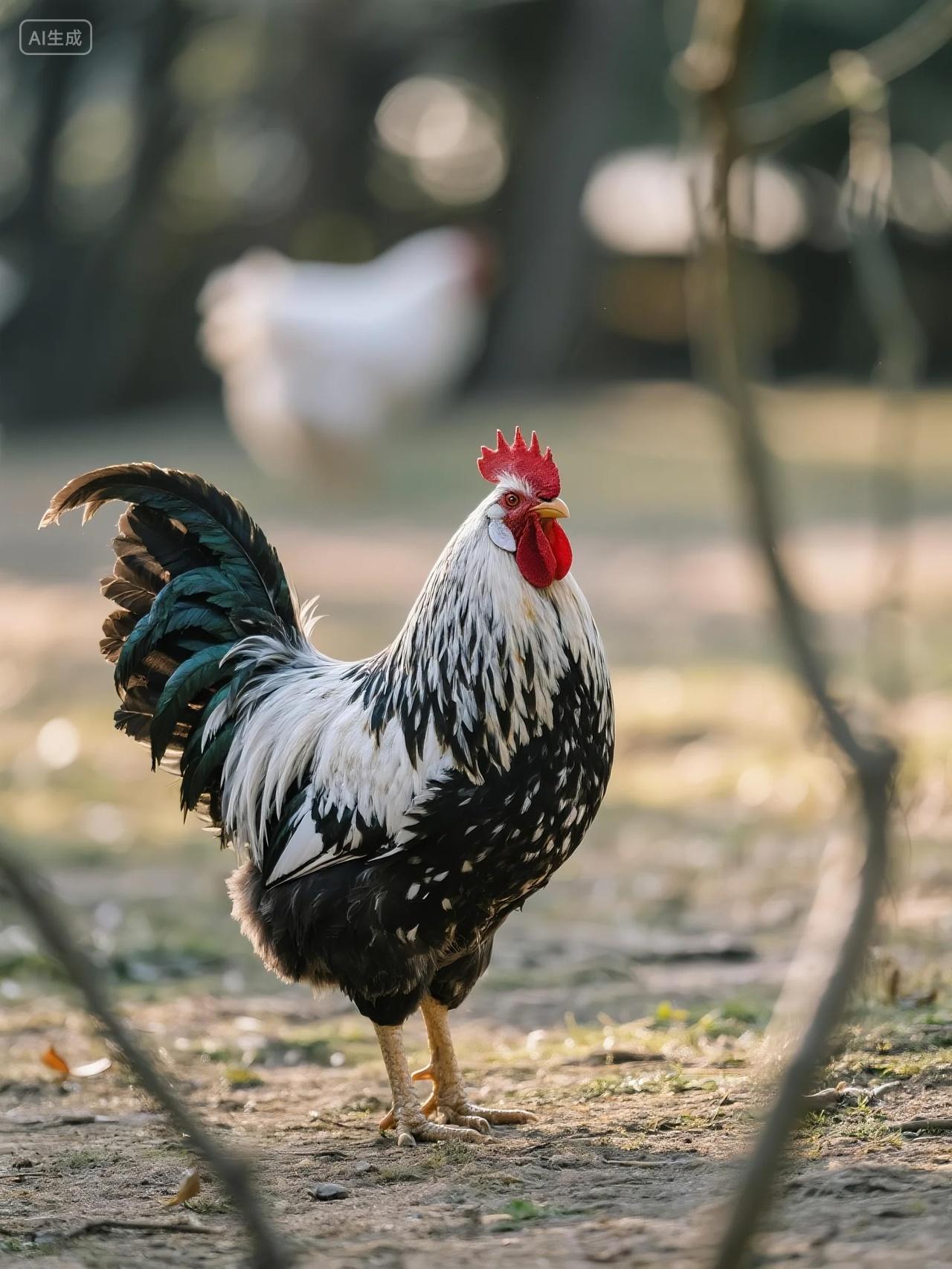 生态园芦花鸡摄影图