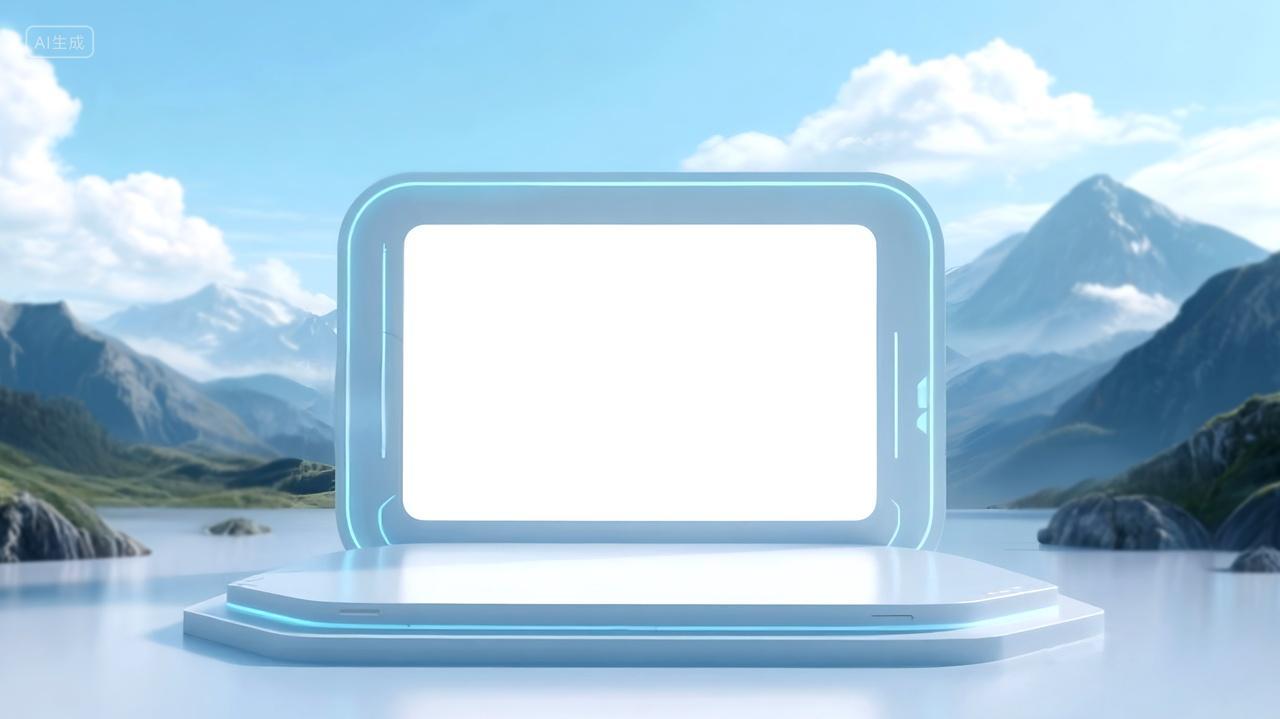 科幻科技感山水大自然电商背景虚拟直播间模板