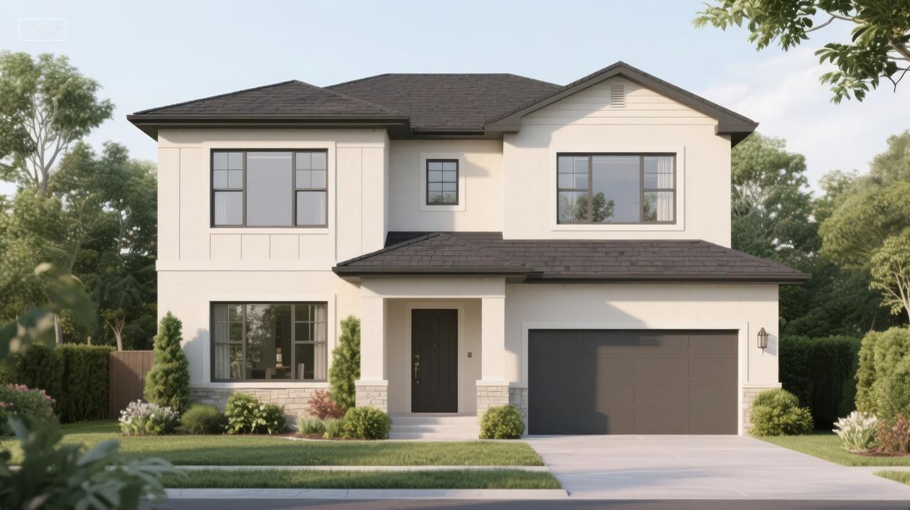 现代独栋别墅住宅房地产家居庭院背景图