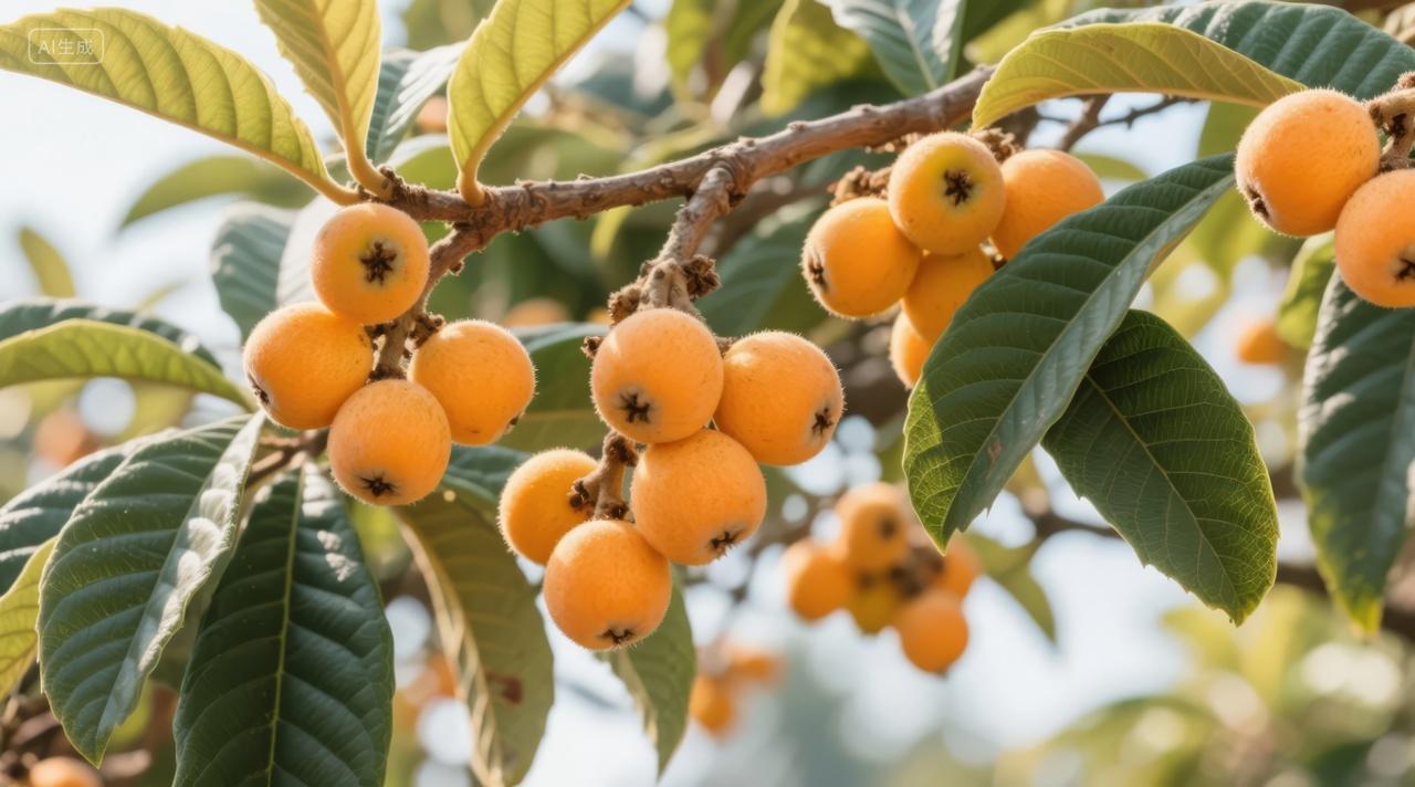 立夏枇杷成熟水果采摘园健康时令背景图