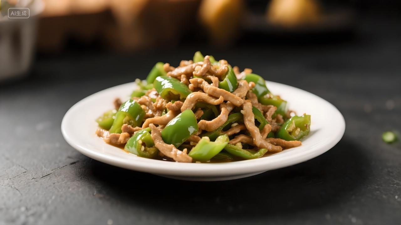 青椒炒肉丝尖椒炒肉丝家常菜