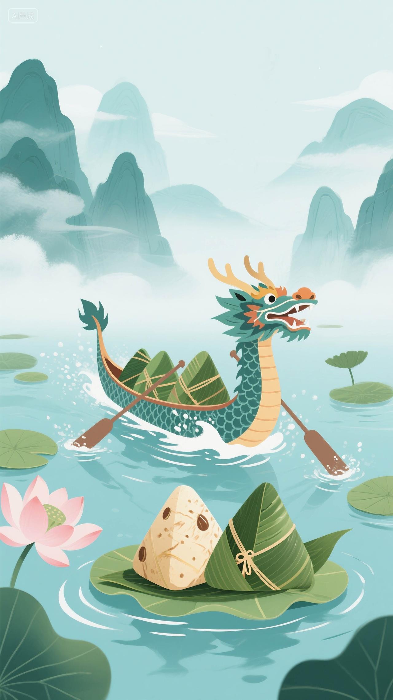 端午节手绘风格插画