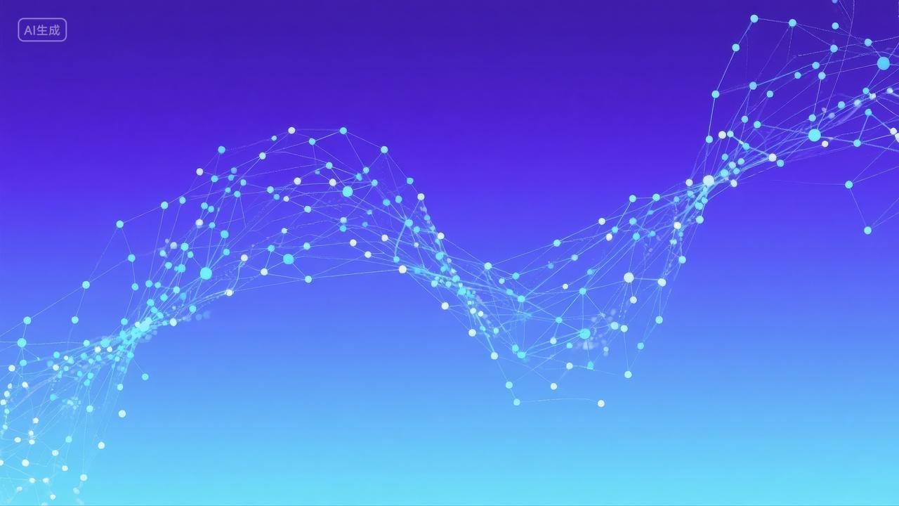 抽象粒子网络科技感数据连接紫色梦幻背景