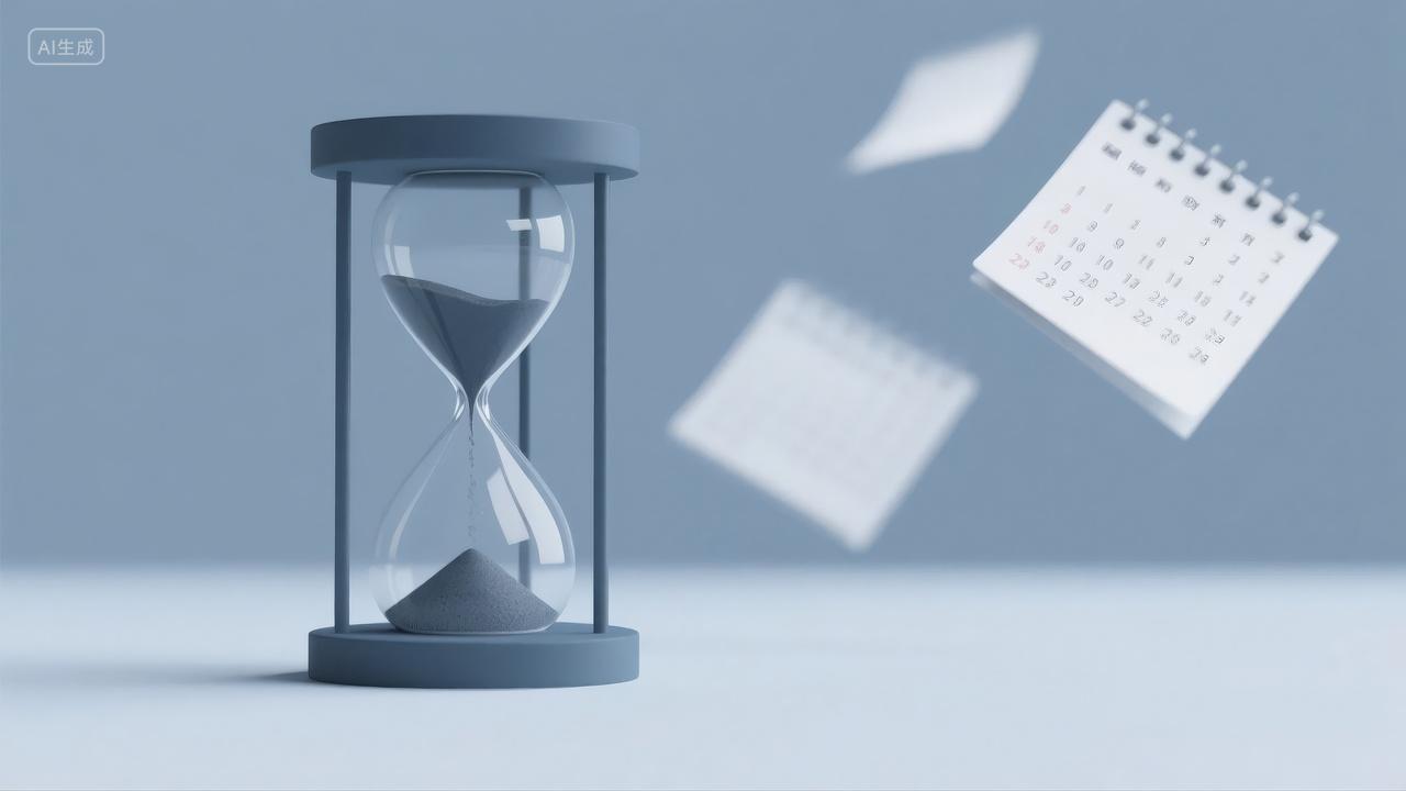 时间管理沙漏日历效率规划简约商务背景