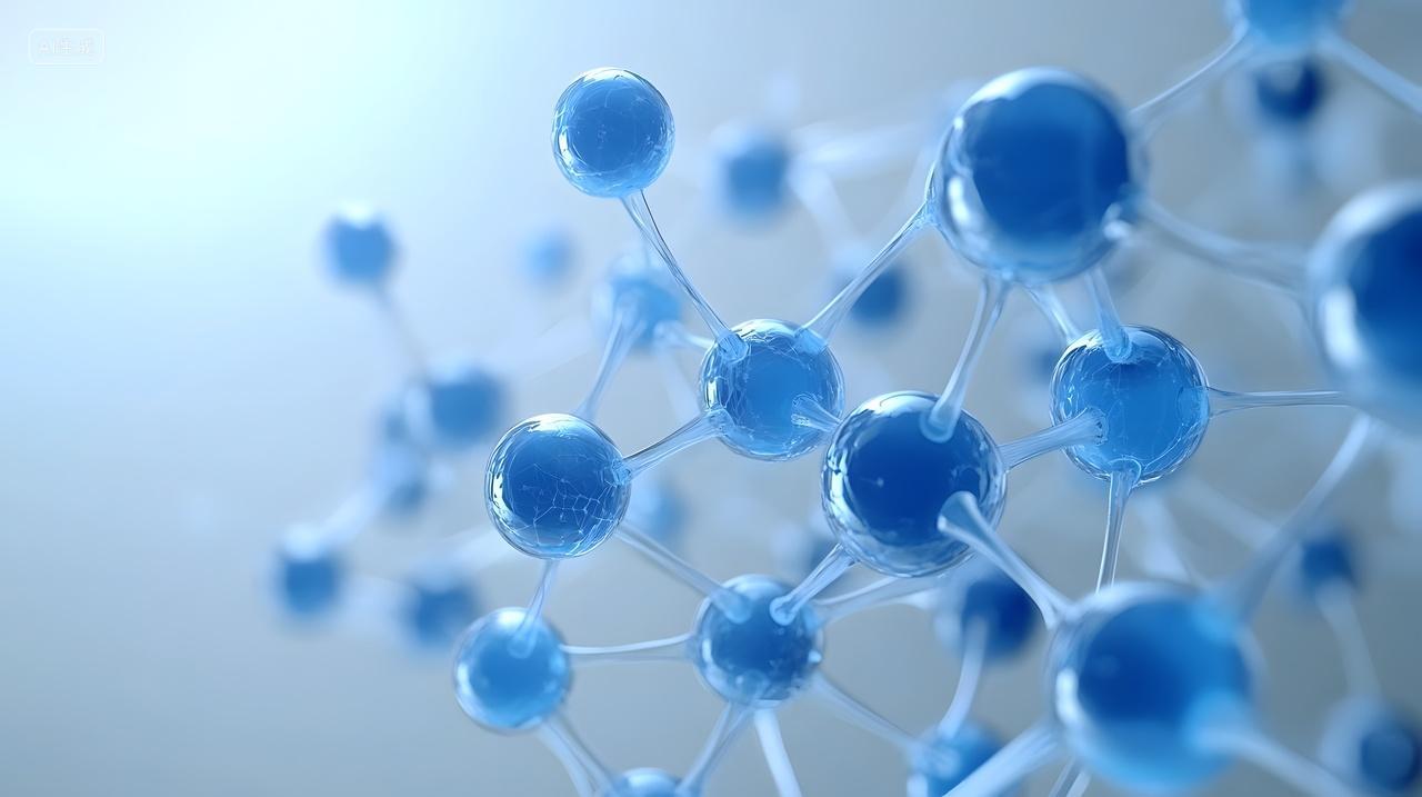 蓝色生物分子科技背景图