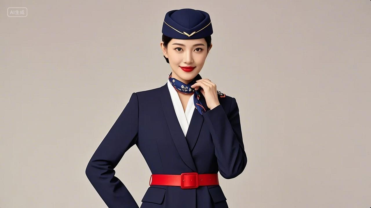 空姐职业形象标准照航空服务美女背景图