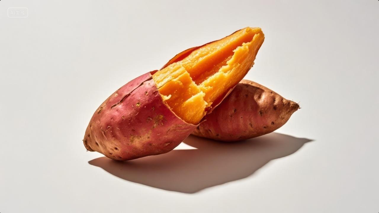 烤红薯地瓜健康粗粮秋冬美食静物背景图