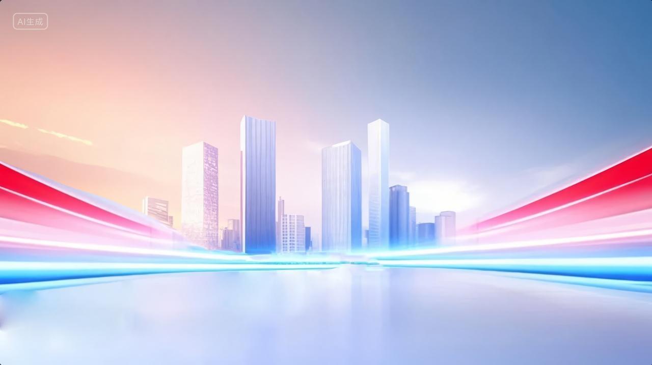 抽象城市光线速度未来科技舞台背景图