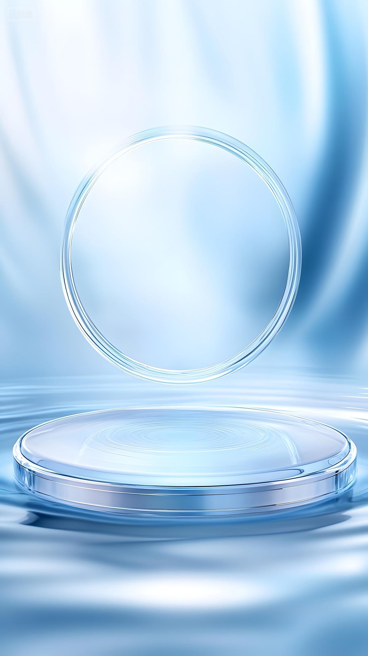 蓝色丝滑布纹场景展示电商背景图