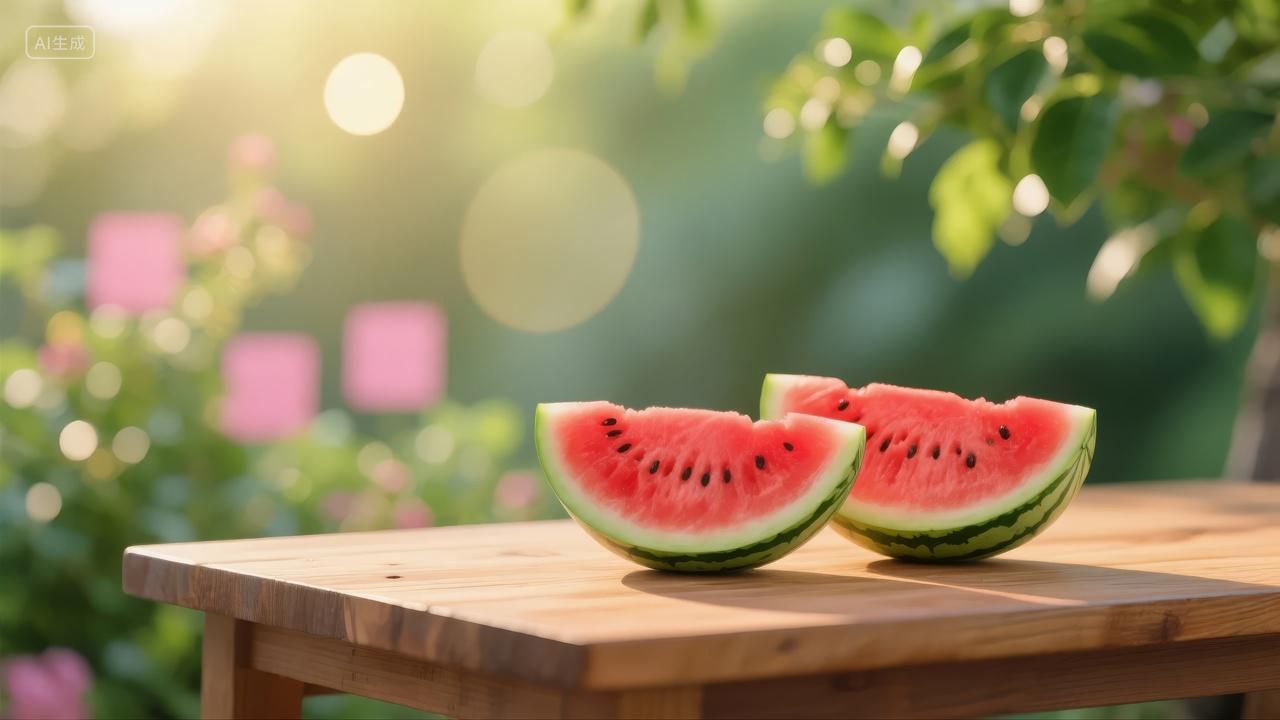立夏大暑户外西瓜休闲野餐生活方式背景