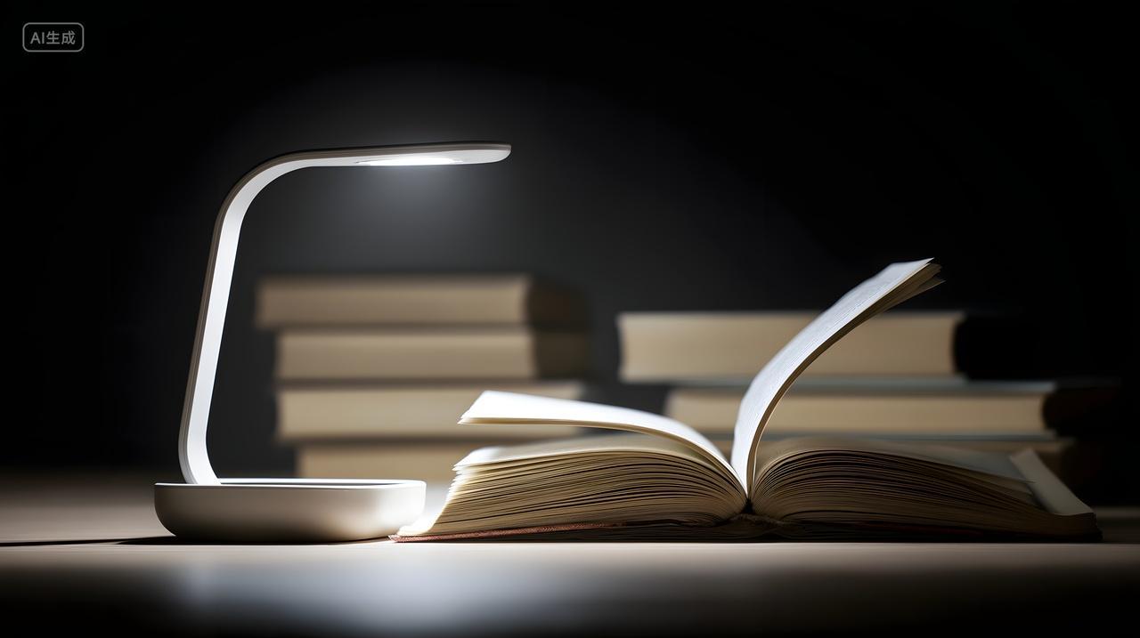 世界读书日书桌台灯意境背景