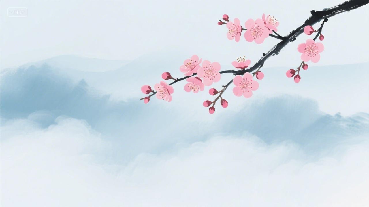 梅花的中式风格绘画AI