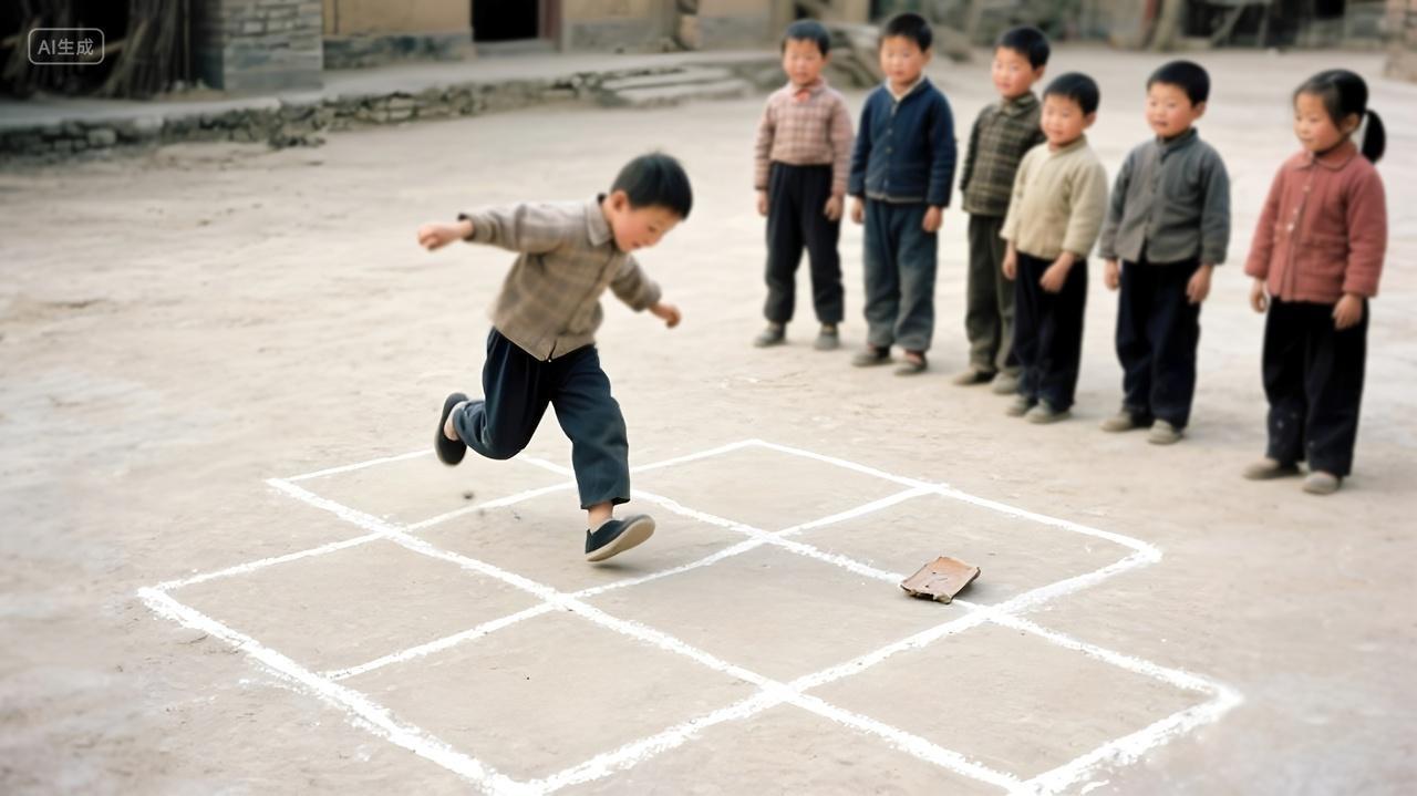 美好童年儿时记忆传统游戏跳房子图片