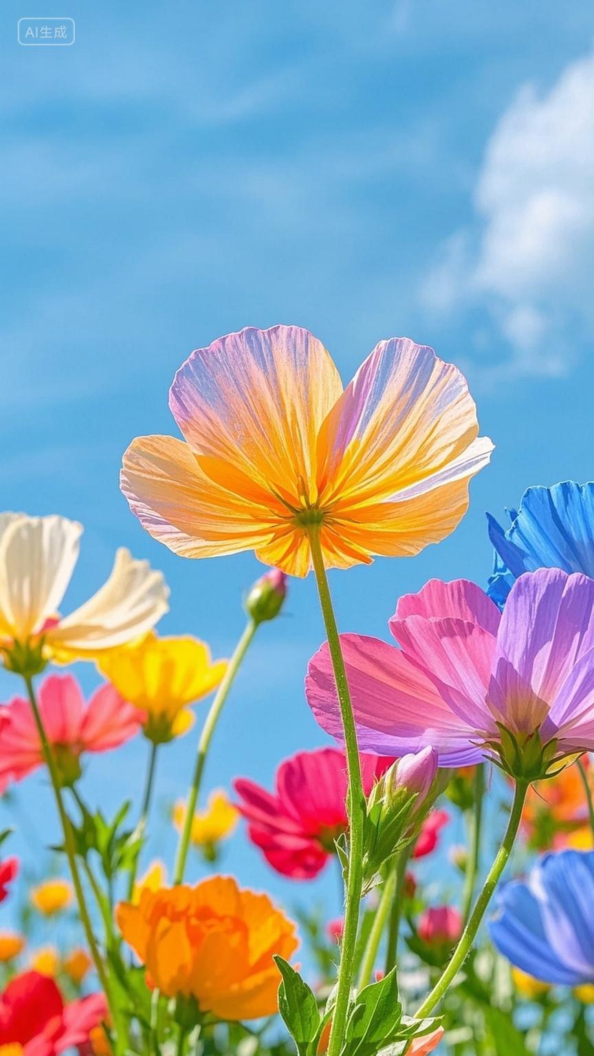 好看的花朵背景图AI