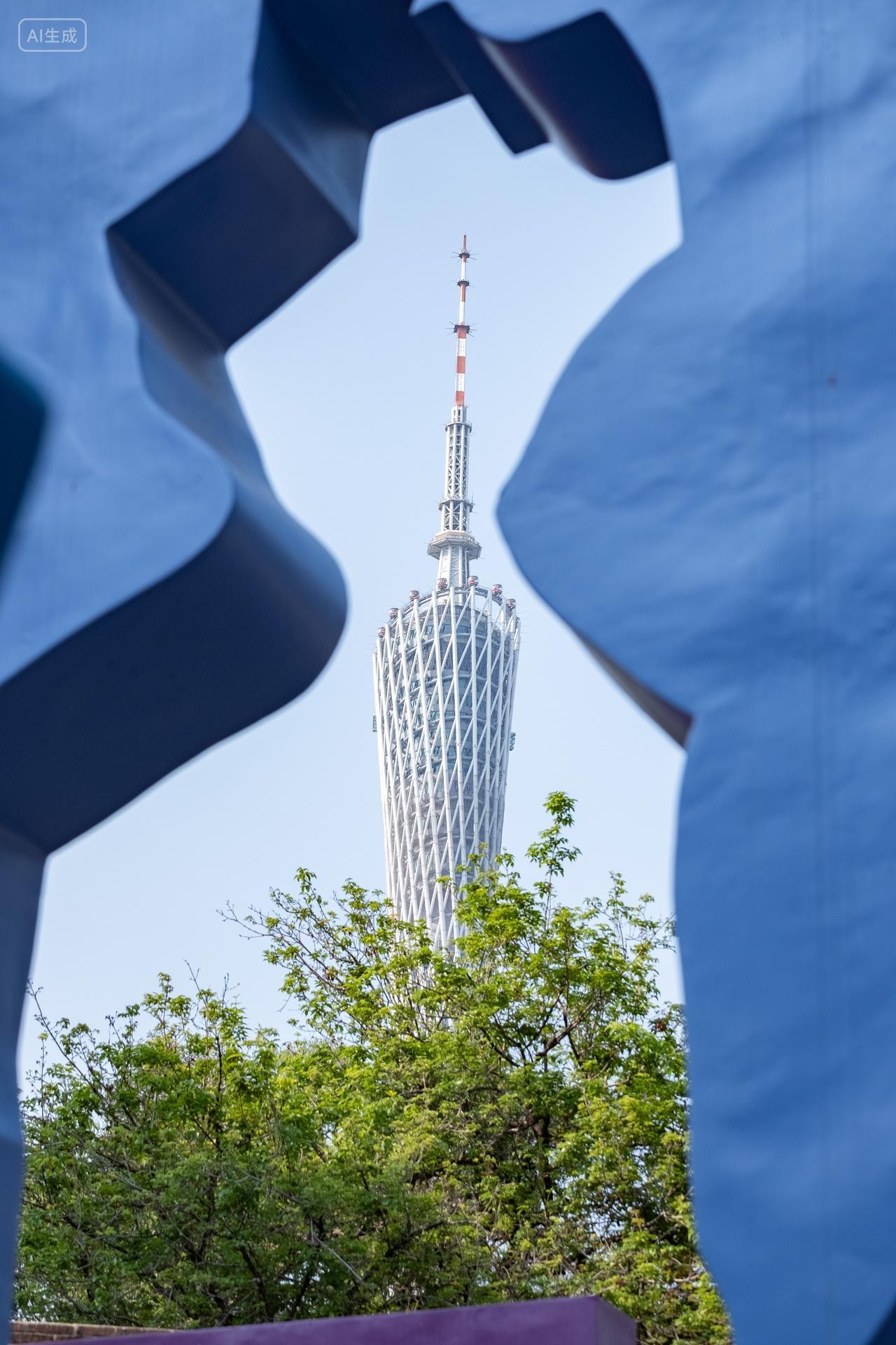 羊城花城广州塔小蛮腰雕塑旅游摄影旅行