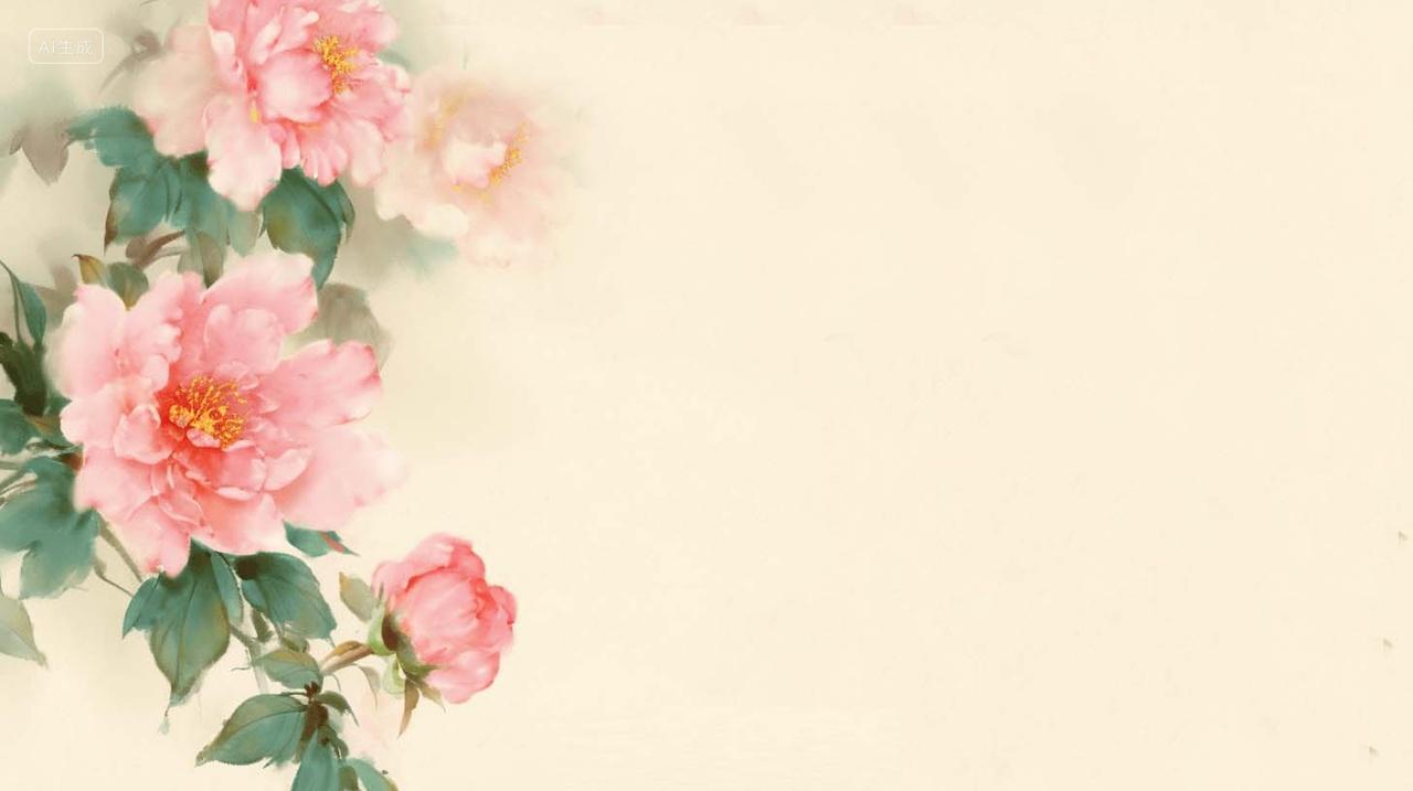 漂亮古风花朵背景AI