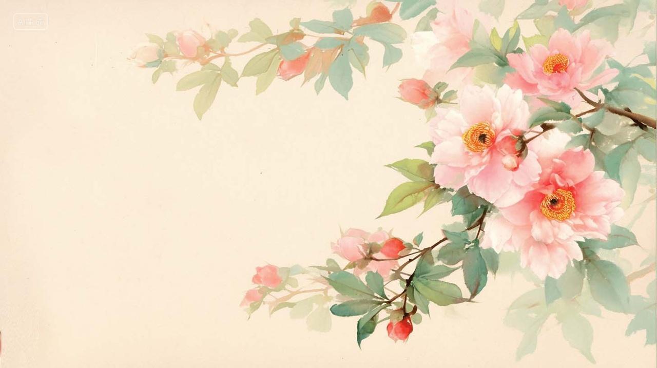 漂亮古风花朵背景AI