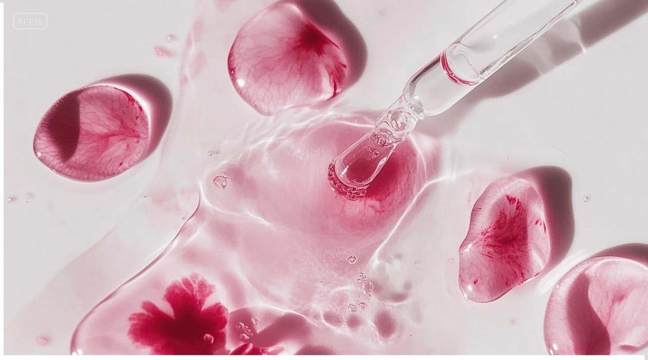 有粉红色和红色的花朵图案创造了一种美学视觉效果AI