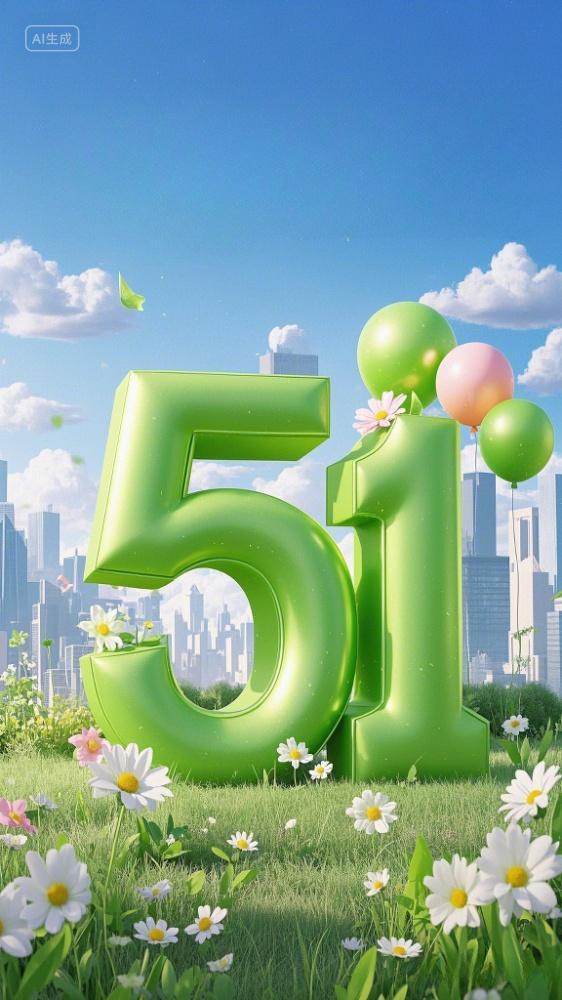 五一劳动节气球劳动节快乐AI