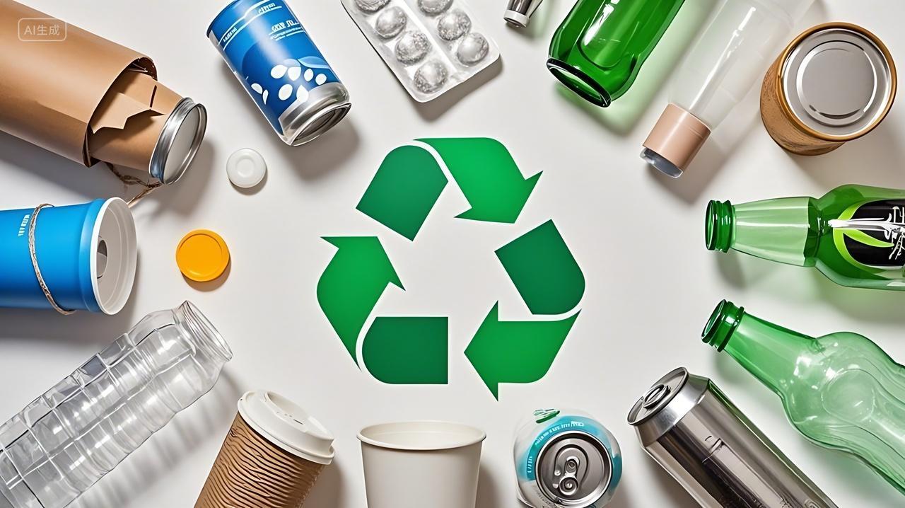 垃圾分类环保回收标识AI