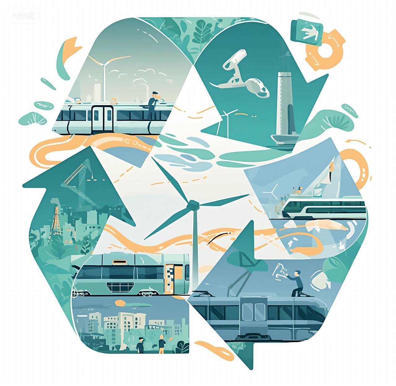 垃圾分类环保回收标识AI