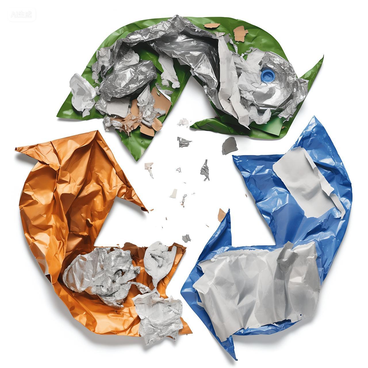 垃圾分类环保回收标识AI
