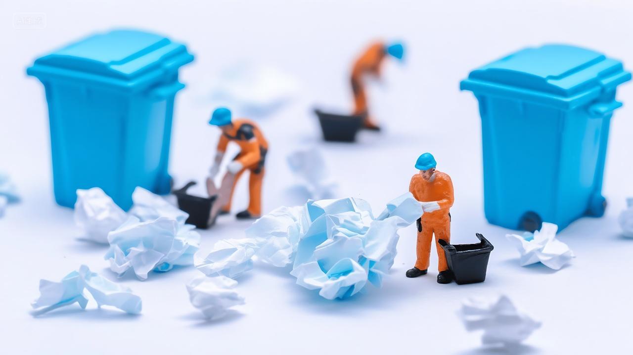 垃圾分类创意微距环保工人AI